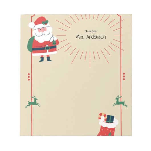 Bloc-notes bohème Noël Santa & Renne (Devant)