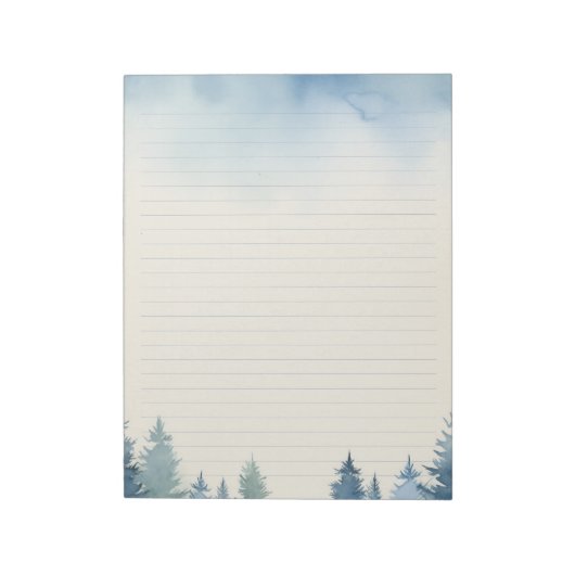 Bloc-notes bordé de pins bleus d'hiver (Tourné)