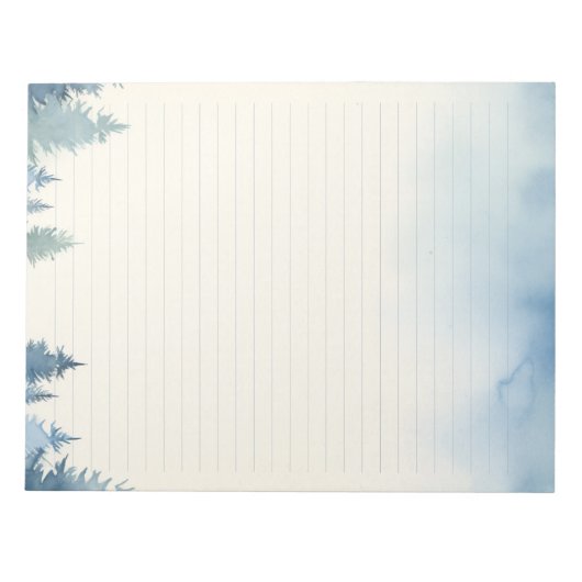 Bloc-notes bordé de pins bleus d'hiver (Devant)