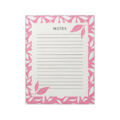 Bloc-notes botanique rose vif moderne (Tourné)