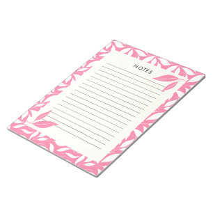 Bloc-notes botanique rose vif moderne