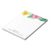 Bloc-notes botanique Tropical Pink Yellow Hibiscus (Tourné)