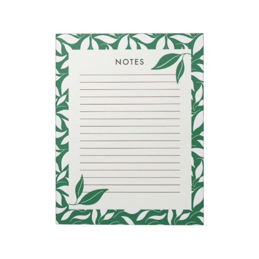 Bloc-notes botanique vert moderne (Tourné)