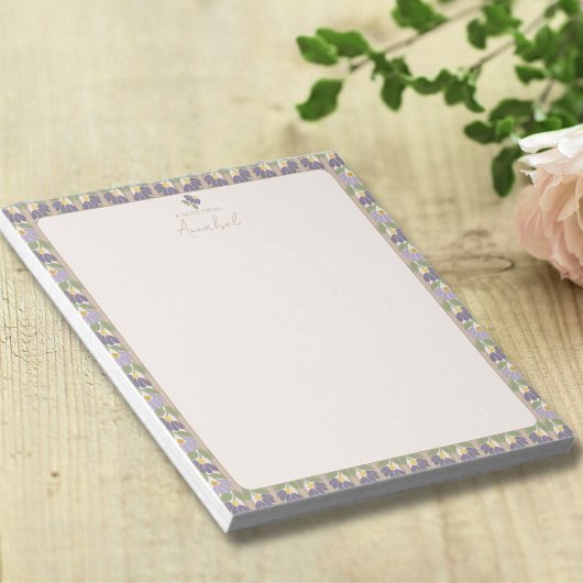 Bloc-notes botanique vintage avec personnalisation