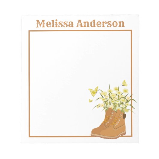 Bloc-notes Bottes, Fleurs & Papillons (Devant)