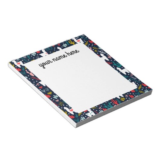 Bloc-notes Cactus et Alpaca personnalisés (Incliné)