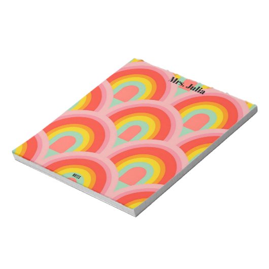 Bloc-notes cadeau pour enseignant Arc-en-ciel (Tourné)
