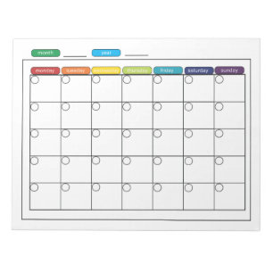 Bloc-notes Calendrier mensuel
