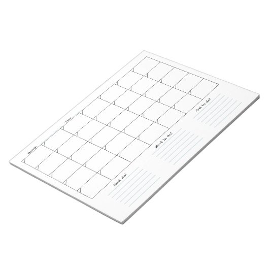 Bloc-notes Calendrier mensuel (Incliné)