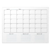 Bloc-notes Calendrier mensuel (Devant)