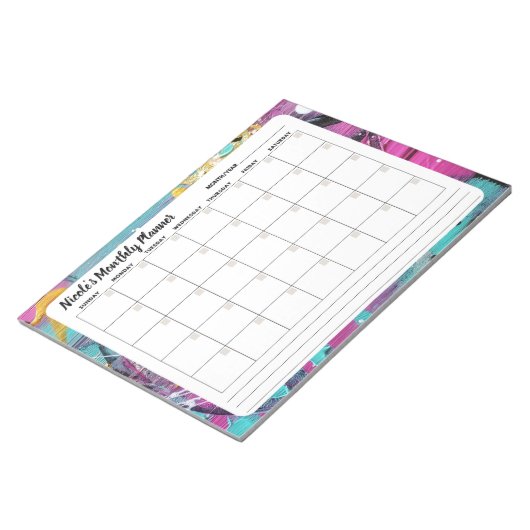 Bloc-notes Calendrier mensuel Abstrait (Incliné)