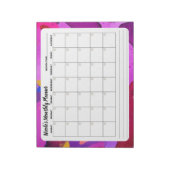Bloc-notes Calendrier mensuel Abstrait pourpre (Tourné)