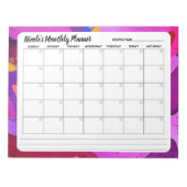 Bloc-notes Calendrier mensuel Abstrait pourpre (Devant)