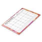Bloc-notes Calendrier mensuel Abstrait rose orange (Incliné)