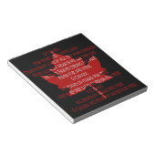 Bloc-notes Canada Hymne Souvenir Cadeaux Canada (Incliné)