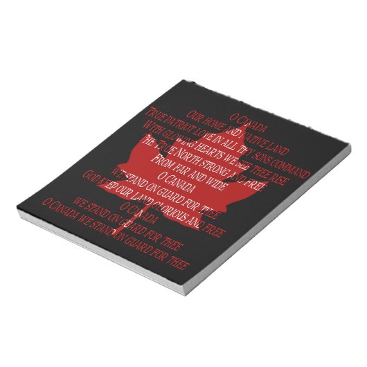 Bloc-notes Canada Hymne Souvenir Cadeaux Canada (Tourné)