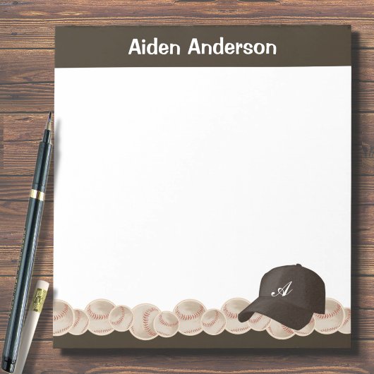 Bloc-notes Casquette de baseball de monogramme noi