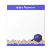 Bloc-notes Casquette de baseball Monogramme Bleu (Devant)