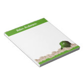 Bloc-notes Casquette de baseball Monogramme vert (Incliné)