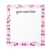 Bloc-notes cerise personnalisé (Devant)