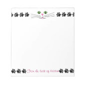 Bloc-notes Chat yeux et empreintes de pattes 5,5" (Devant)