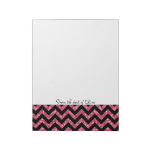 Bloc-notes Chevron Parties scintillant rose