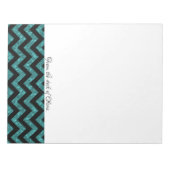 Bloc-notes Chevron Parties scintillant turquoise (Devant)