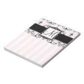 Bloc-notes Chic rose rayures Chandeliers noirs (Tourné)