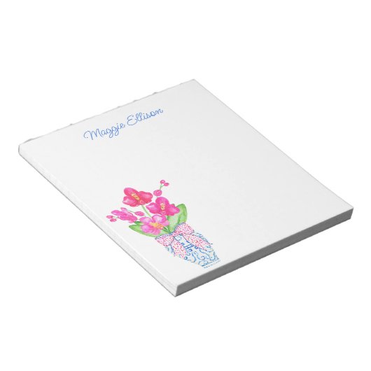 Bloc-notes Chinoiserie Aquarelle Orchidées Ginger (Incliné)