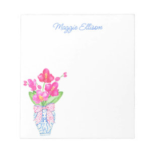 Bloc-notes Chinoiserie Aquarelle Orchidées Ginger