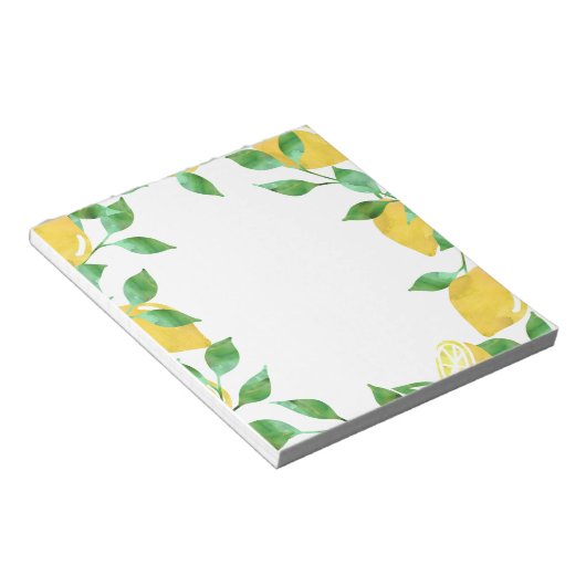 Bloc-notes citrons aquarelle (Incliné)