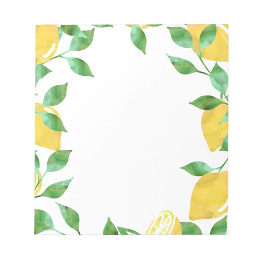 Bloc-notes citrons aquarelle (Devant)