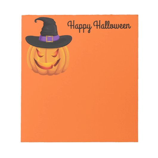 Bloc-notes - Citrouille de sorcière Halloween (Devant)