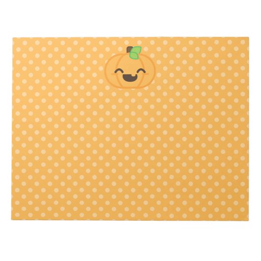 Bloc-notes Citrouille Kawaii Jack-o'-lantern (Devant)