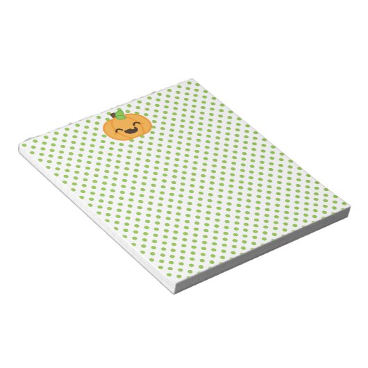 Bloc-notes Citrouille Kawaii Jack-o'-lantern (Incliné)