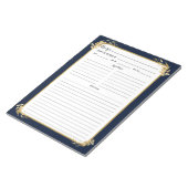 Bloc-notes Classeur de la recette bleu marine Gold (Incliné)