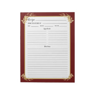 Bloc-notes Classeur de la recette de houille dorée