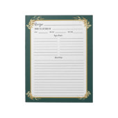 Bloc-notes Classeur Emerald Green Gold Foliage Rec (Tourné)