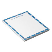 Bloc-notes classique à motif rayure diagonale bleu (Incliné)