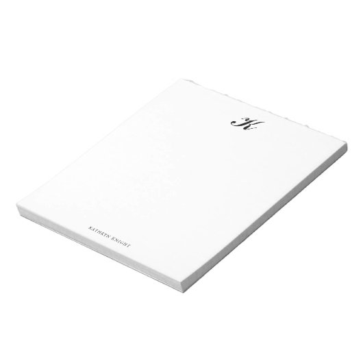 Bloc-notes classique noir et blanc (Tourné)