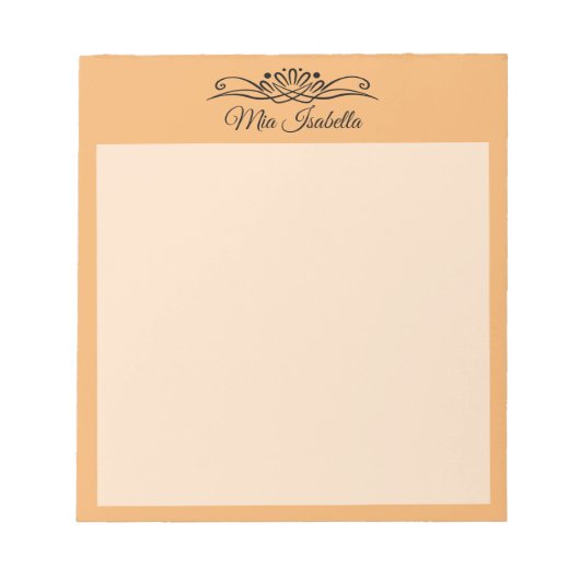 Bloc-notes classique orange doux couleur tendance (Devant)