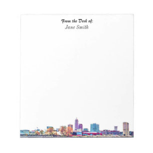 Bloc-notes Cleveland Skyline personnalisé