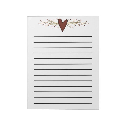 Bloc-notes Coeur Et Baies Pip (Tourné)