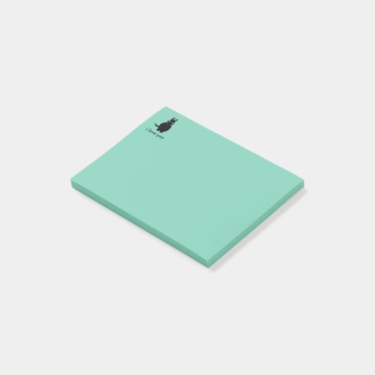 Bloc-notes collant de post-it de chat (Incliné)