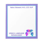 Bloc-notes coloré et amusant personnalisé SLP ! Bl (Devant)