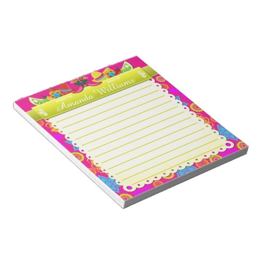 Bloc-notes coloré Fiesta mexicain (Incliné)