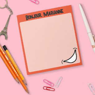 Bloc-notes coloré vibrant avec grand sourire