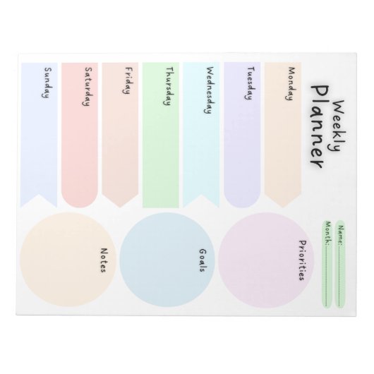 Bloc-notes colossal Weekly Planner Circles (Devant)