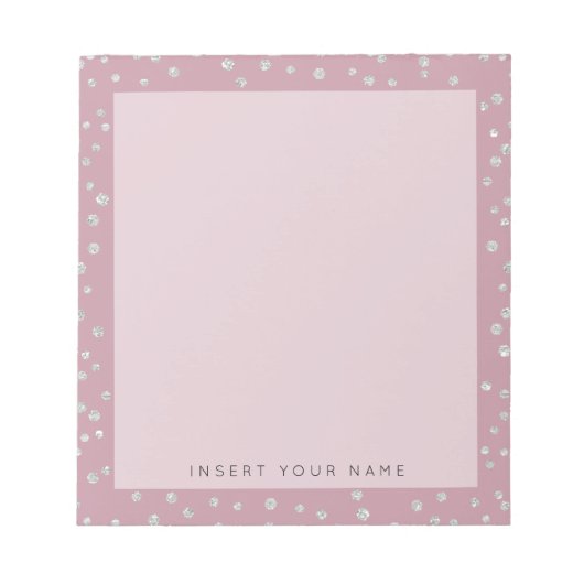 Bloc-notes Confetti en cristal rose vierge 5,5 po  (Devant)