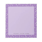 Bloc-notes Confetti en cristal violet 5,5 po x 6 p (Devant)